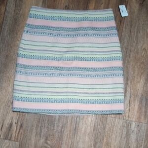 Striped Multicolor Lined Feminine Women's Casual Spring Skirt